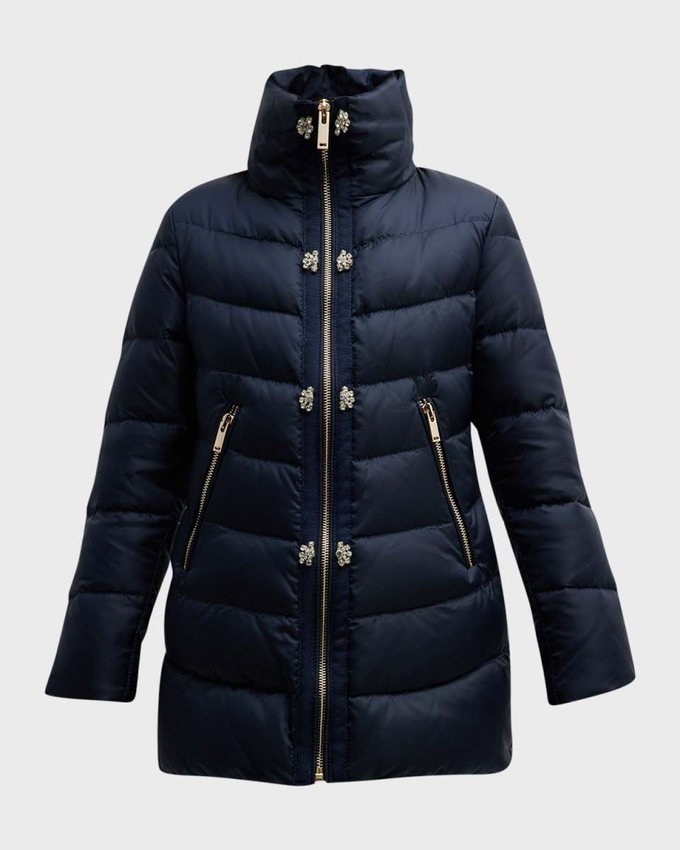 Crystal Quilted Down Ski Jacket